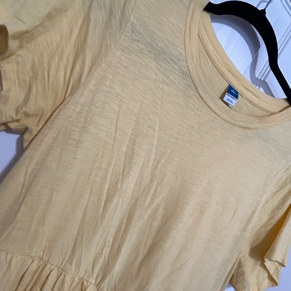 Yellow Short Sleeve Dress Baby Doll Medium Tall - Picture 3 of 7